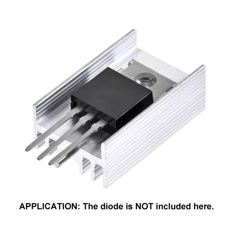 25x15x10mm TO-220 Aluminum Heatsink for MOSFET Transistor Diode with a Pin 20pcs - Silver Tone
