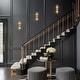 preview thumbnail 4 of 15, Modern Glam Luxury Gold 2-Light Dimmable Wall Sconce Art Glass Bathroom Vanity for Hallway - 4.7" W x 5.9" D x 17.5" H