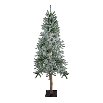 6ft Flocked Alpine Artificial Christmas Tree - Unlit - 6'
