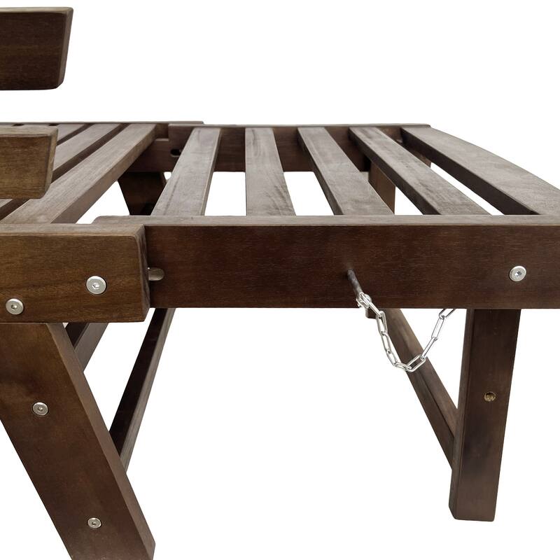 Outdoor Adjustable Patio Wooden Daybed Sofa