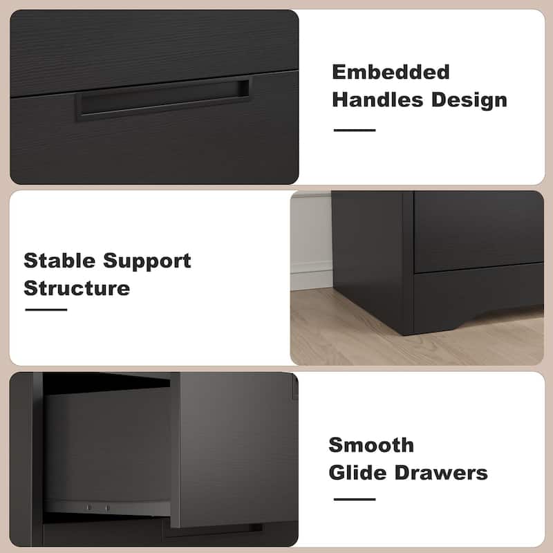 4 Drawer Dresser for Bedroom, Black Chest of Drawers