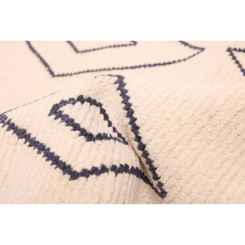 ECARPETGALLERY Hand-knotted Pak Finest Marrakesh Cream Wool Rug - 4'2 x 12'3