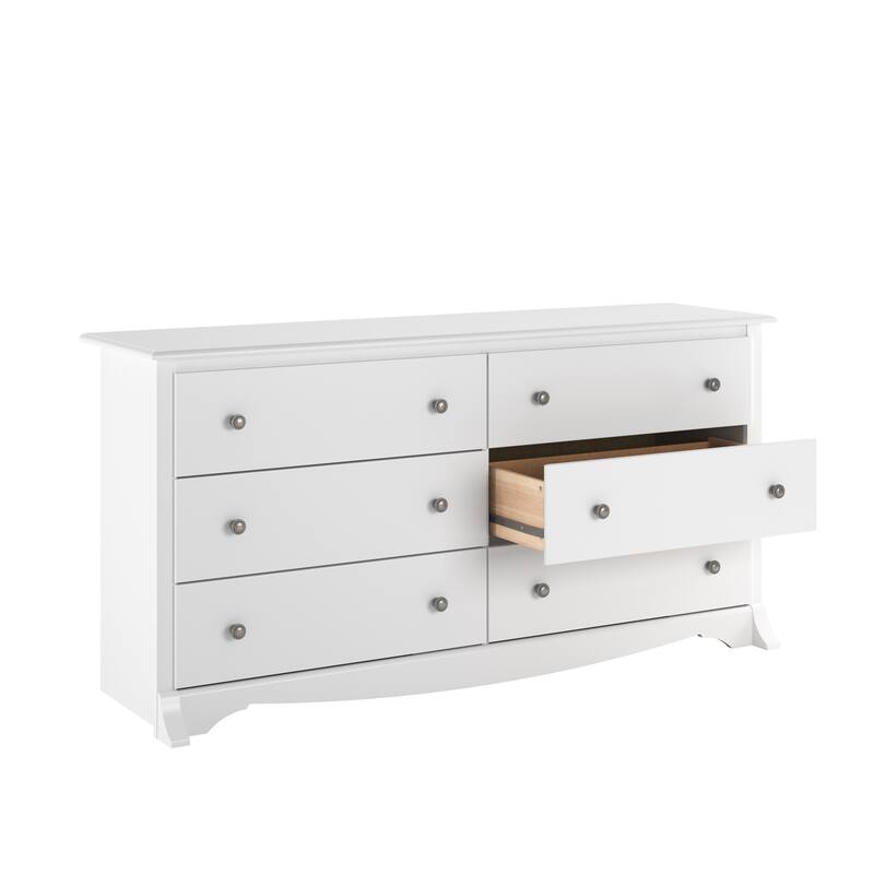 Prepac Monterey 6 Drawer Double Dresser for Bedroom, Wide Chest of Drawers, Traditional Bedroom Furniture