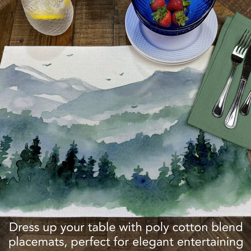 Northwest 4-Pack Poly-Cotton Blend Placemats Manufactured in The USA Machine Washable Dryer Safe