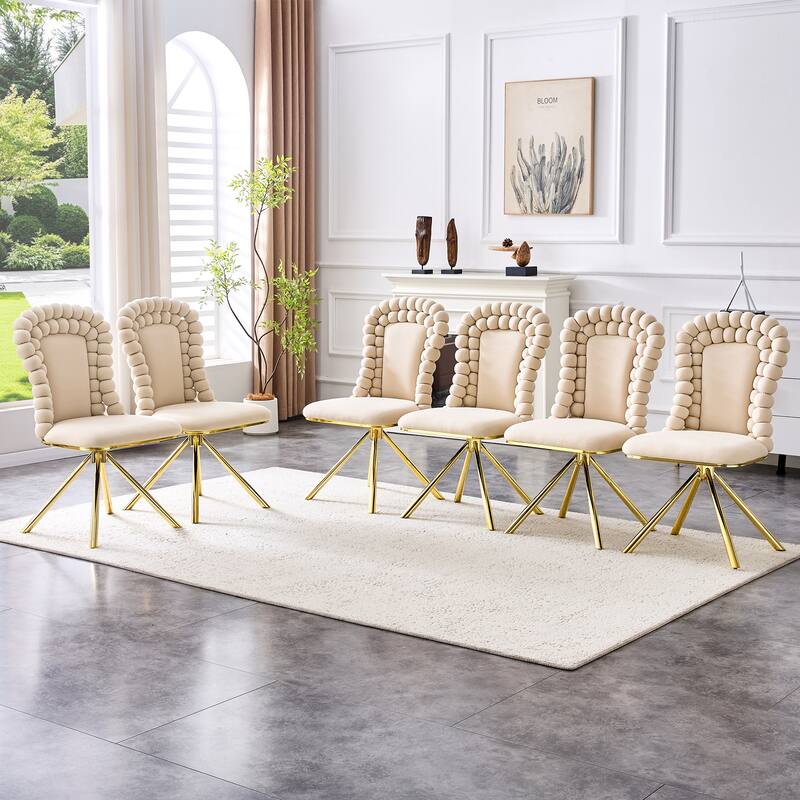 Velvet Armless Dining Chair, Accent Chair with Backrest, Set of 2