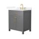 Option Dark Gray / White Quartz Top / Brushed Gold