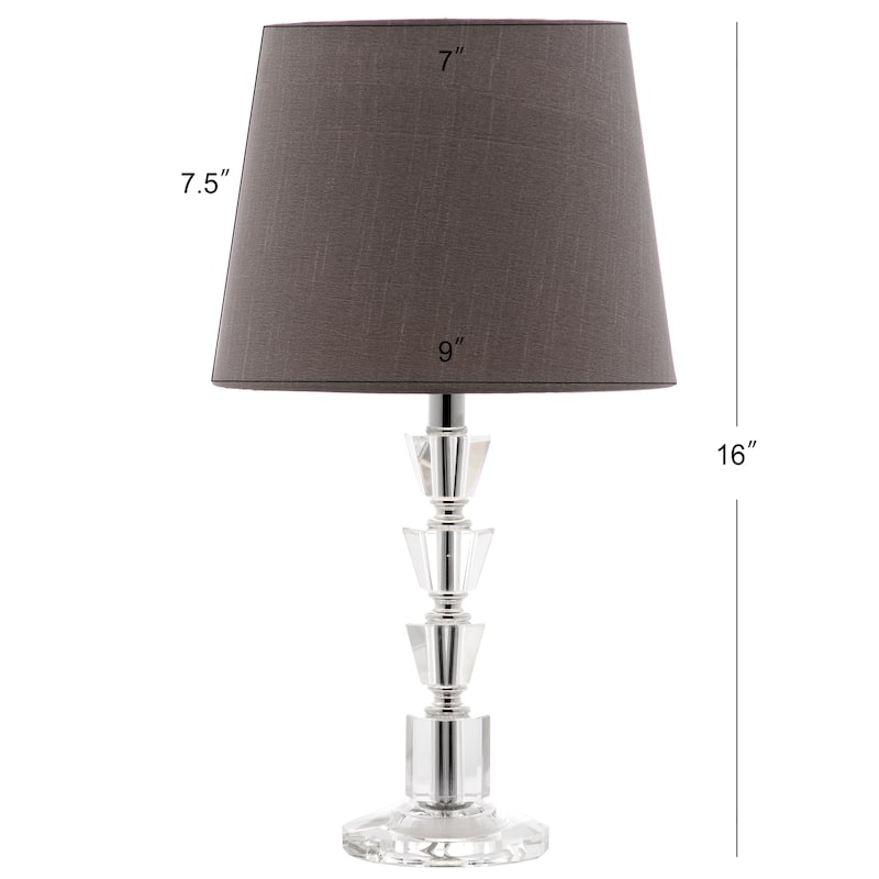SAFAVIEH Lighting Lia 16-inch Grey Shade Tiered Crystal Orb Table Lamp (Set of 2) - 9"x9"x16" - 9Wx9Dx16H