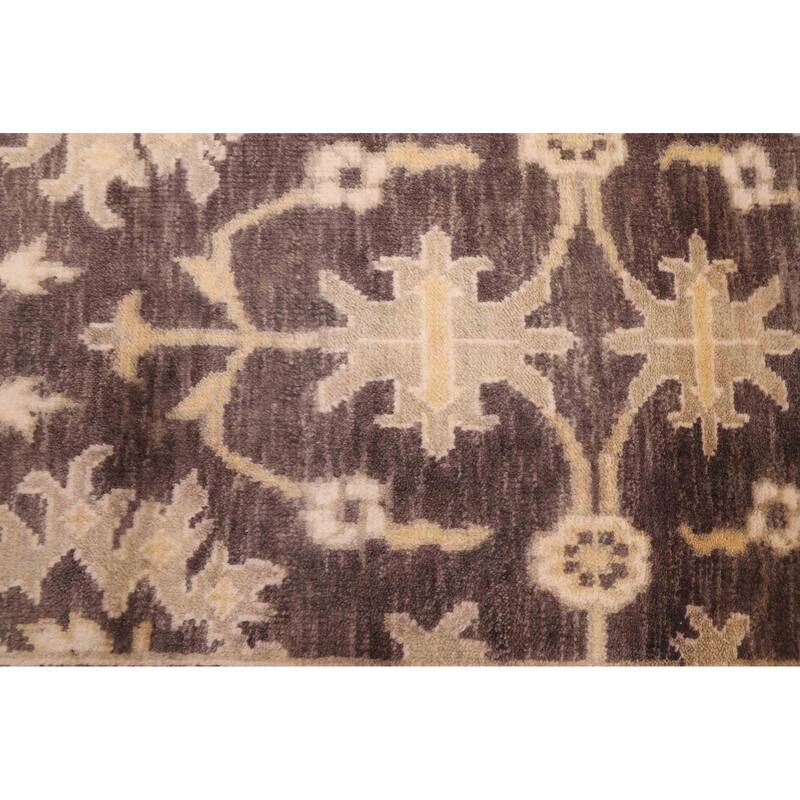 ECARPETGALLERY Hand-knotted Royal Oushak Dark Brown Wool Rug - 8'0 x 10'0