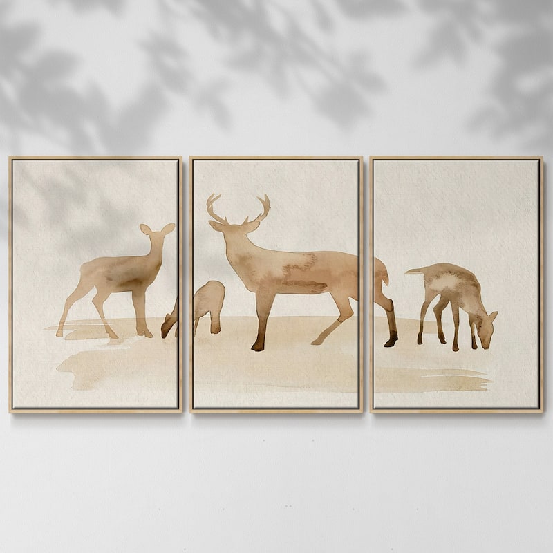 Whitetail Herd I - Multi Piece Framed Canvas