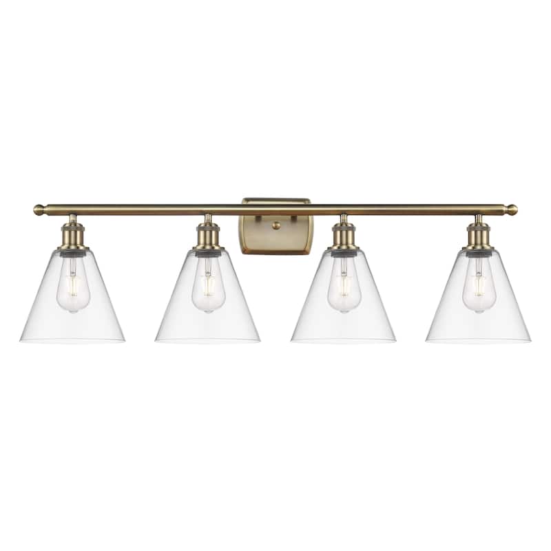 Innovations Lighting 516-4W-11-38 Berkshire Vanity Berkshire 4 Light - Antique Brass / Clear