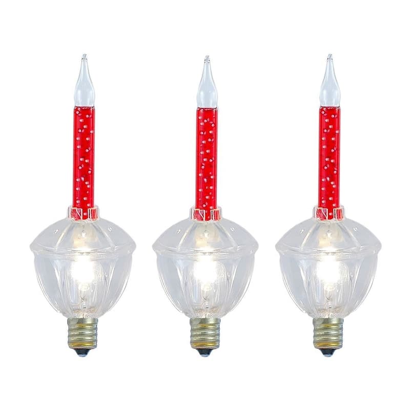 3 Pack Christmas Bubble Light Replacement Pack, Clear with Silve Glitter Liquid