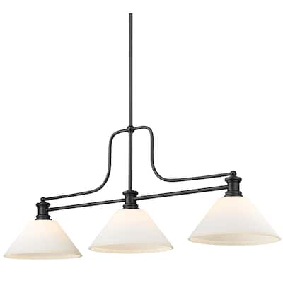 Z-Lite 725-3-AMO14 Melange 3 Light 52" Wide Linear Pendant with Shades