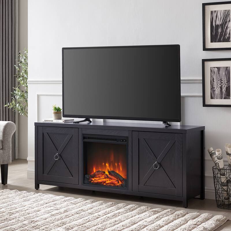 Granger 58" TV Stand with Log Fireplace Insert