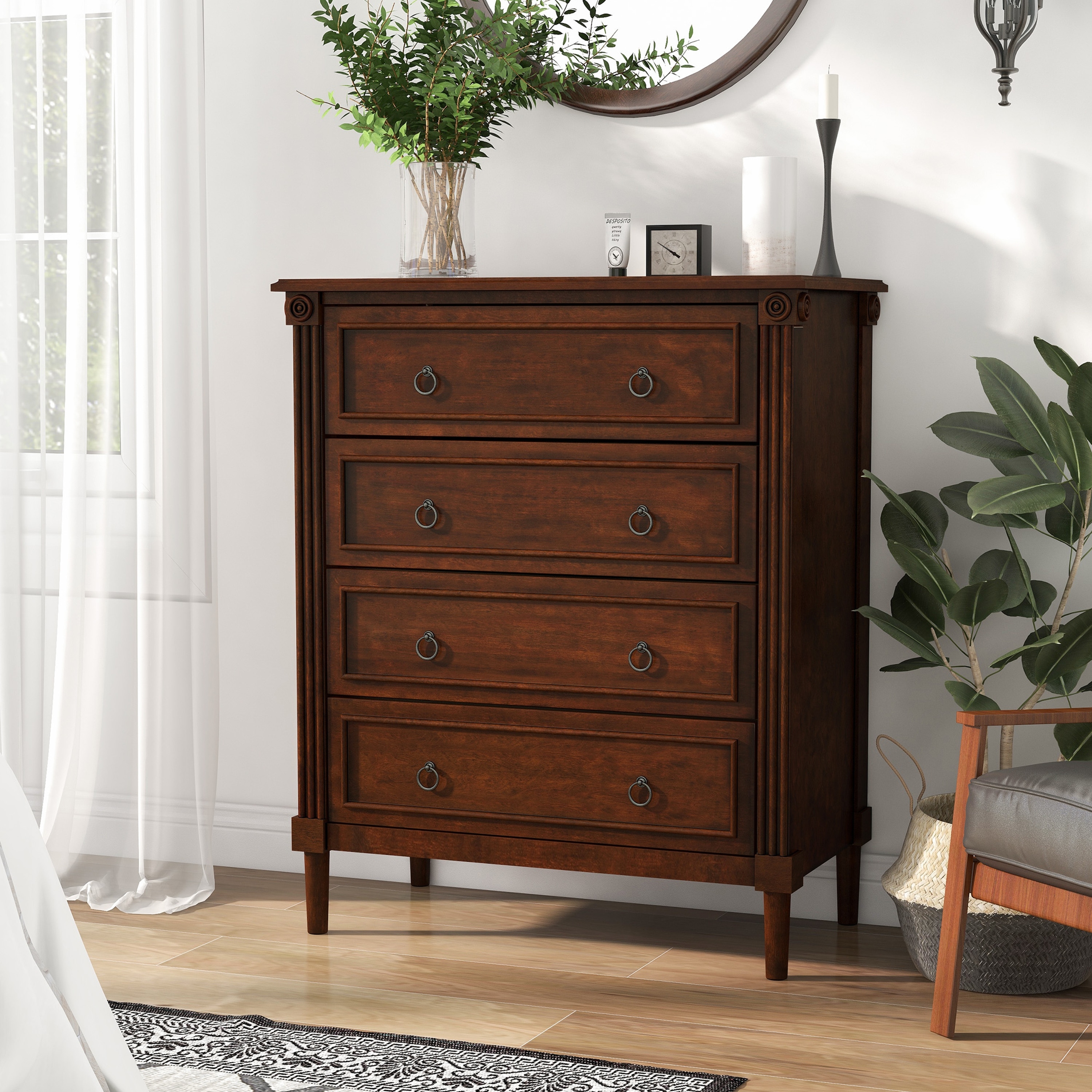 Solid wood new arrivals 4 drawer chest