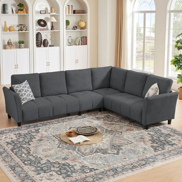 Wide Reversible Sectional Sofa with Corner Lounge Seat