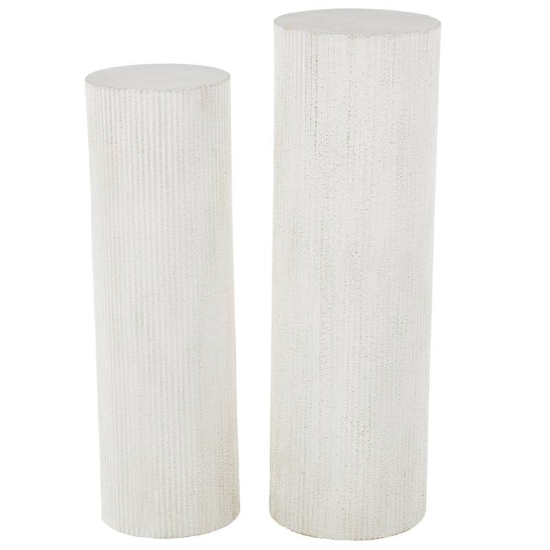 Wood Handmade Pedestal Table - Set of 2 Brown, Black or White - Roche River Decor
