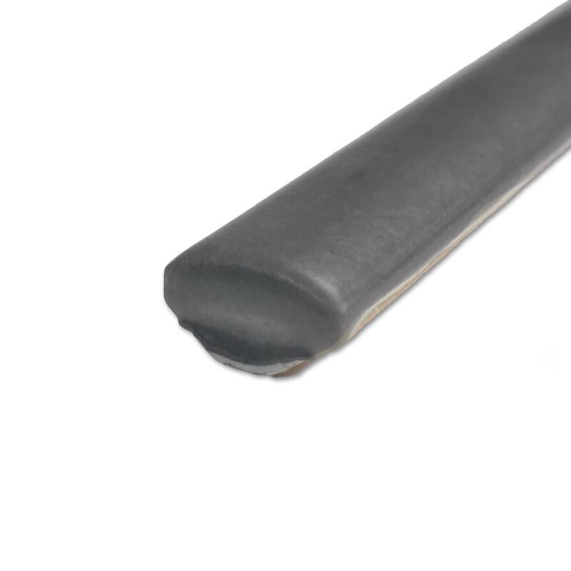 Merola Tile Coco Demi-Bullnose Matte Black Hat 1/2" x 7-7/8" Ceramic Wall Trim - (1 Tile)
