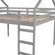 preview thumbnail 9 of 35, Full Size Loft Bed House Bed with Slide-77.4"L x 57.2"W