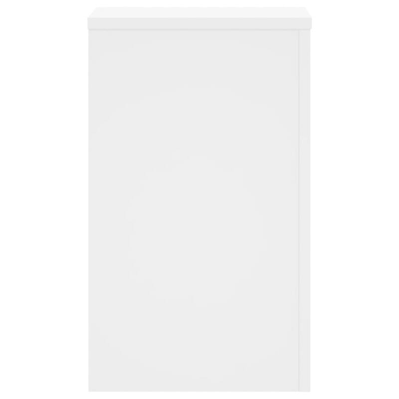 vidaXL Plant Stand Set of 2 White Engineered wood Decorative Inlays - 11.8 x 11.8 x 19.7 in