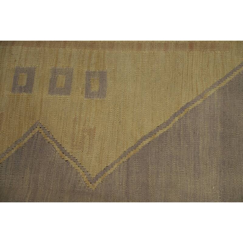 Hand Woven Oriental 100% Wool Carpet Southwestern Tribal Purples Kilim Area Rug - 9' 11'' X 6' 9''