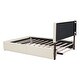 preview thumbnail 4 of 11, Queen Size Upholstered Platform Bed with Twin Size Trundle Wood Bed Frame & Drawers Storage Bed for Kids Teens Adults, Beige