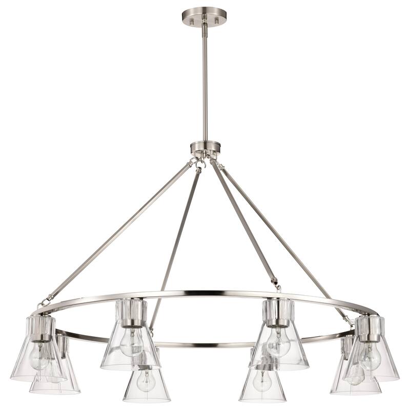 Gianna 8 Light Chandelier Brushed Nickel Finish Clear Glass - Brushed Nickel - Brushed Nickel
