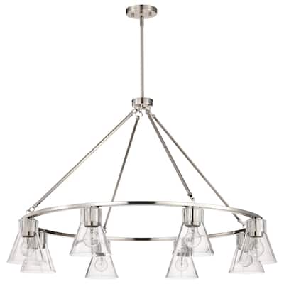 Gianna 8 Light Chandelier Brushed Nickel Finish Clear Glass - Brushed Nickel