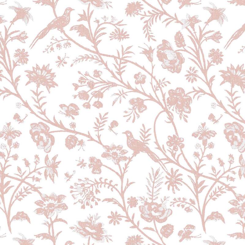 Laura Ashley Shepherd's Purse Dark Blush Wallpaper