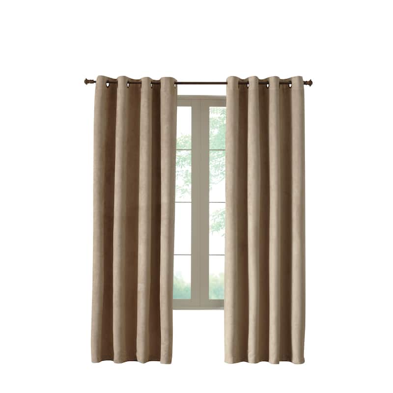 Thermaplus Navar Total Blackout Woven Faux Suede Curtain Panel