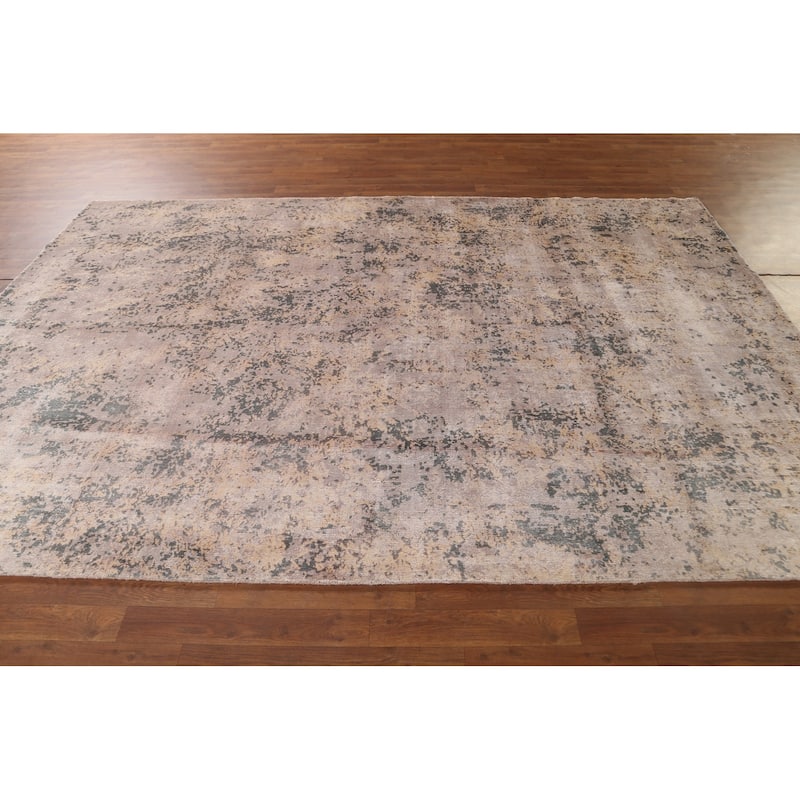 Multi-Color Abstract / Modern Rug Handmade Contemporary Wool Carpet - 6'2"x 9'9"