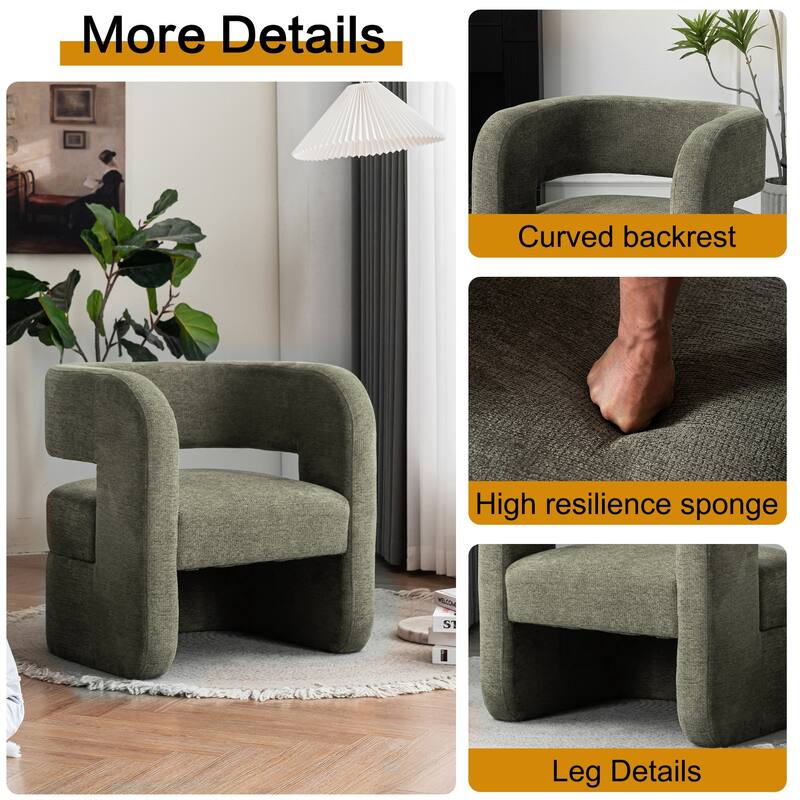 Full Assembled Upholstered Accent Chair For Living Room