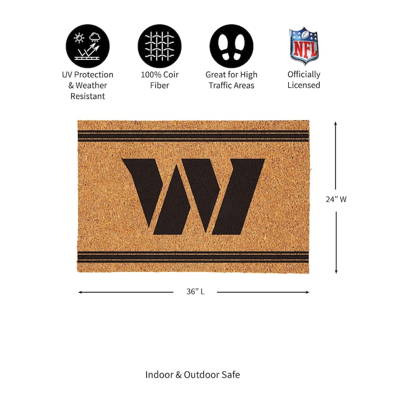 Washington Commanders Monochrome Indoor/Outdoor Coir Door Mat