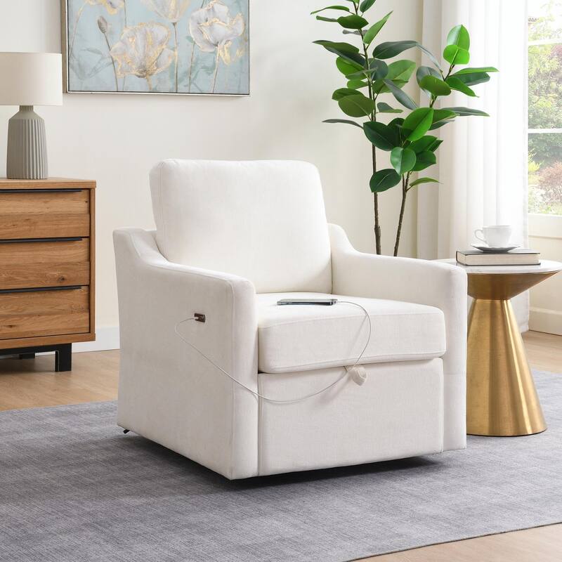 360° Rotating Lounge Chair with Book Pocket