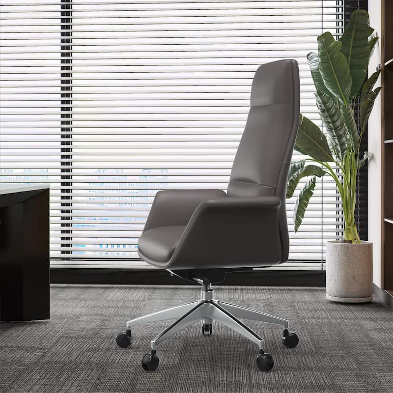 Summit High-Back Leather Office Chair with Swivel and Tilt