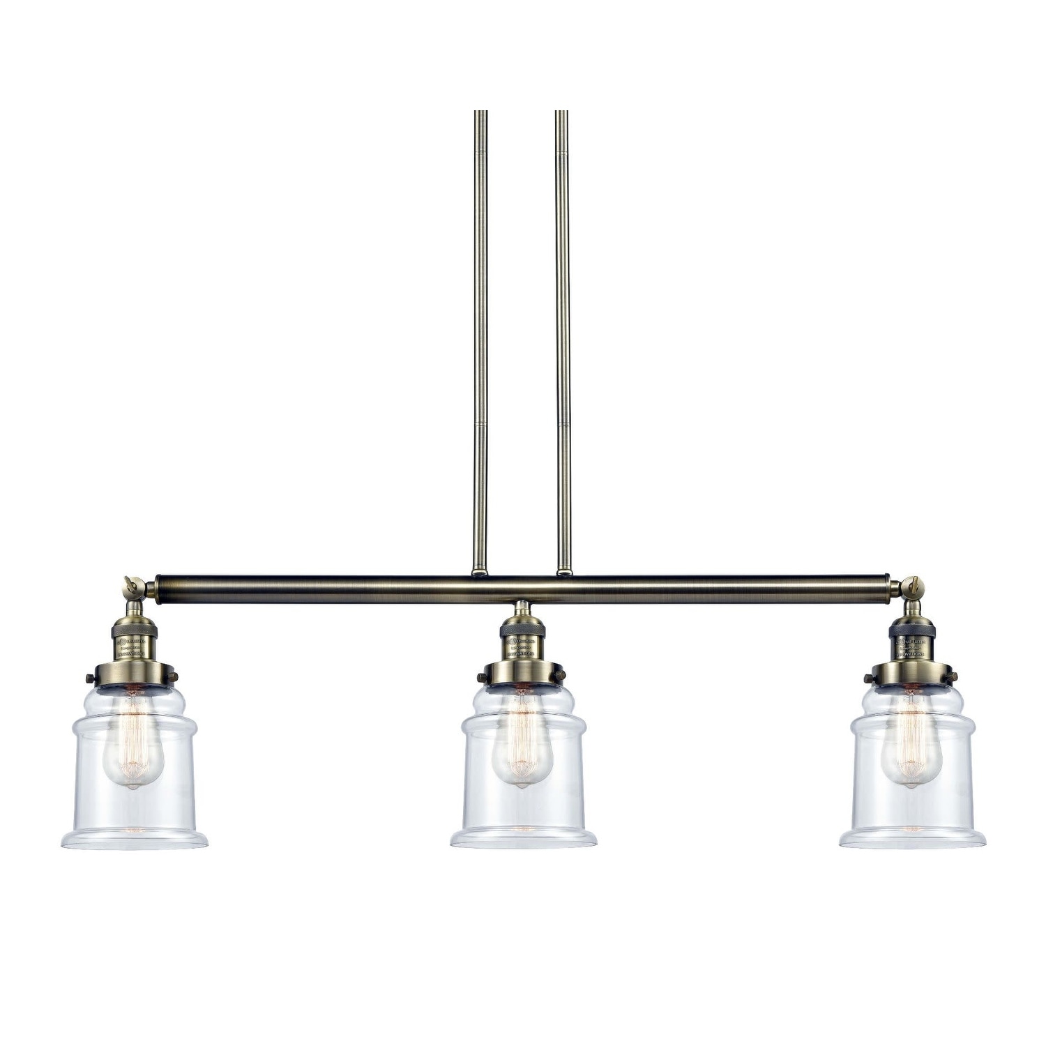 Innovations Lighting 213-S Canton  Canton 3 Light 39" Wide Linear Chandelier (Matte Black / Clear) - Chandeliers For Bedrooms by Overstock.com