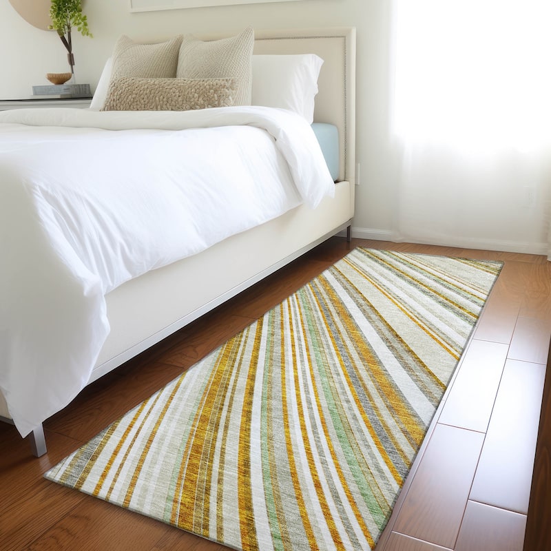 Premium Washable Super Soft Modern Flow Mayfield Rug - Linen - 2'3" x 7'6"