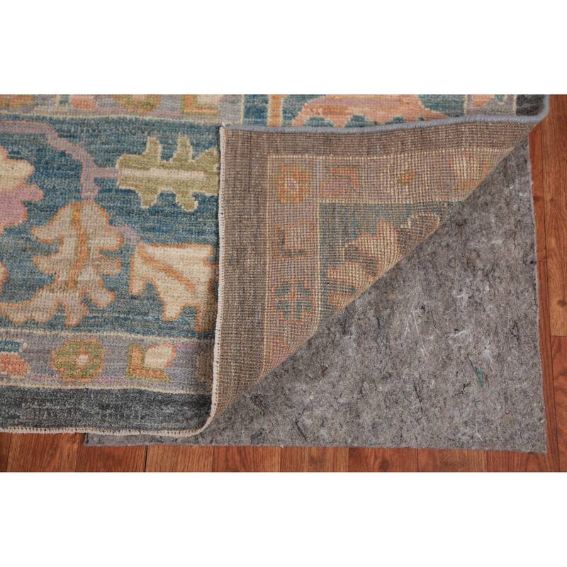 Hand Knotted Oriental 100% Wool Carpet Transitional All-Over Navy Blue & Blues Oushak Area Rug - 10' 0'' X 8' 2''