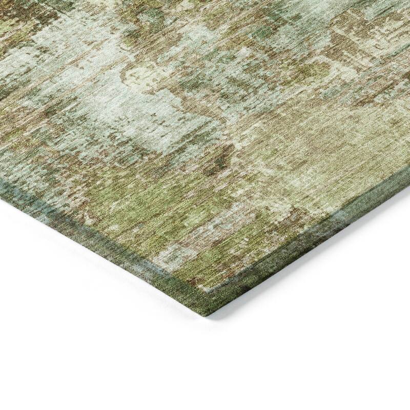 Machine Washable Indoor/ Outdoor Abstact Contemporary Chantille Rug