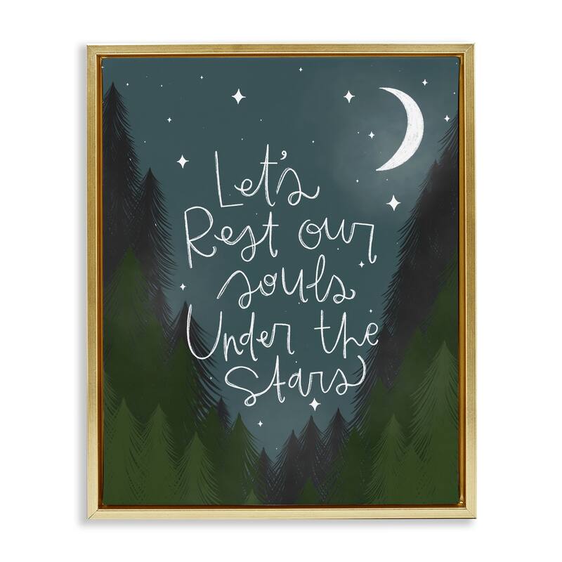 Stupell Rest Our Souls Under Stars Framed Floater Canvas Wall Art Design By Mandy Ford Art + Illustration - 25 x 31 - Gold