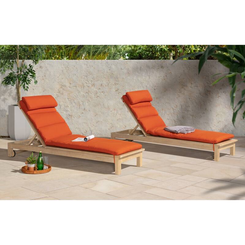 Kooper 2 Piece Sunbrella Outdoor Patio Chaise Lounges With Cushions