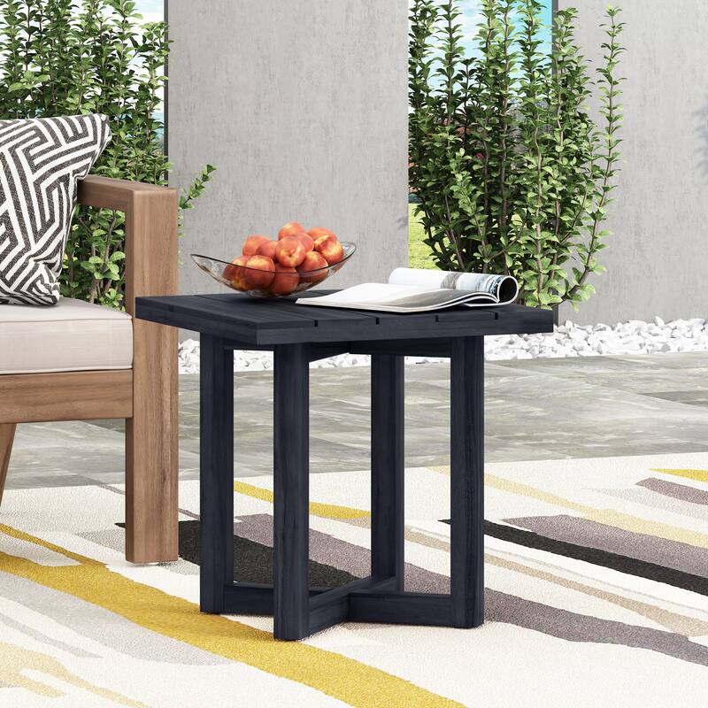 Hamel Outdoor Acacia Wood Square Side Table by Christopher Knight Home