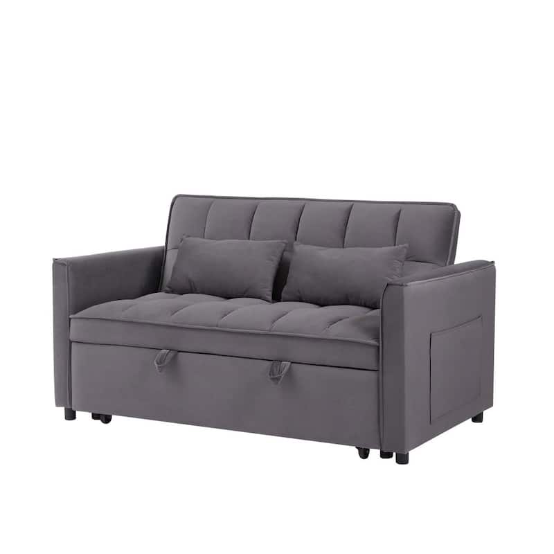 Convertible Sofa Bed, Modern Velvet Double Sofa Futon Sofa Bed