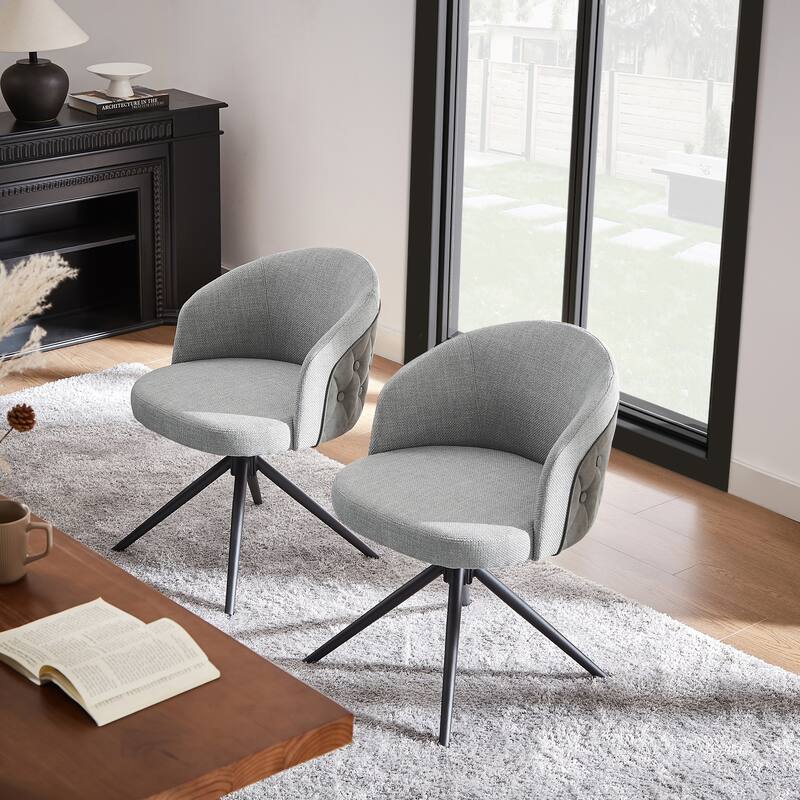 Art Leon Patchwork Fabric Swivel Home Office Chair