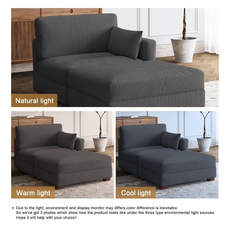Modular Sectional Sofa with Ottomans