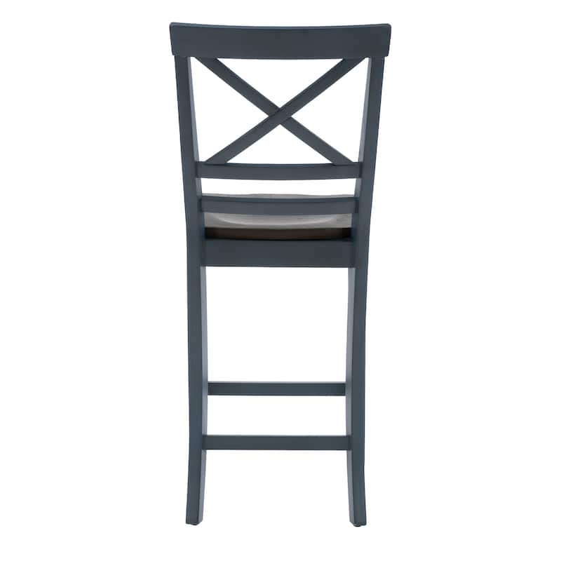 Kiri Blue 24-Inch Counter Height Bar Stool (Set of 2)
