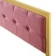 preview thumbnail 4 of 3, Panama Modern Heather Pink Velvet Button Tufted Upholstered Twin Size Metal Headboard