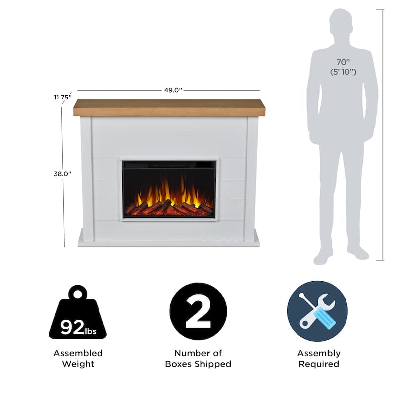 Marshall Slimline Electric Fireplace in White by Real Flame