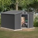 Grey 10X8 FT Outdoor Storage Shed,All Weather Metal Sheds with Metal ...