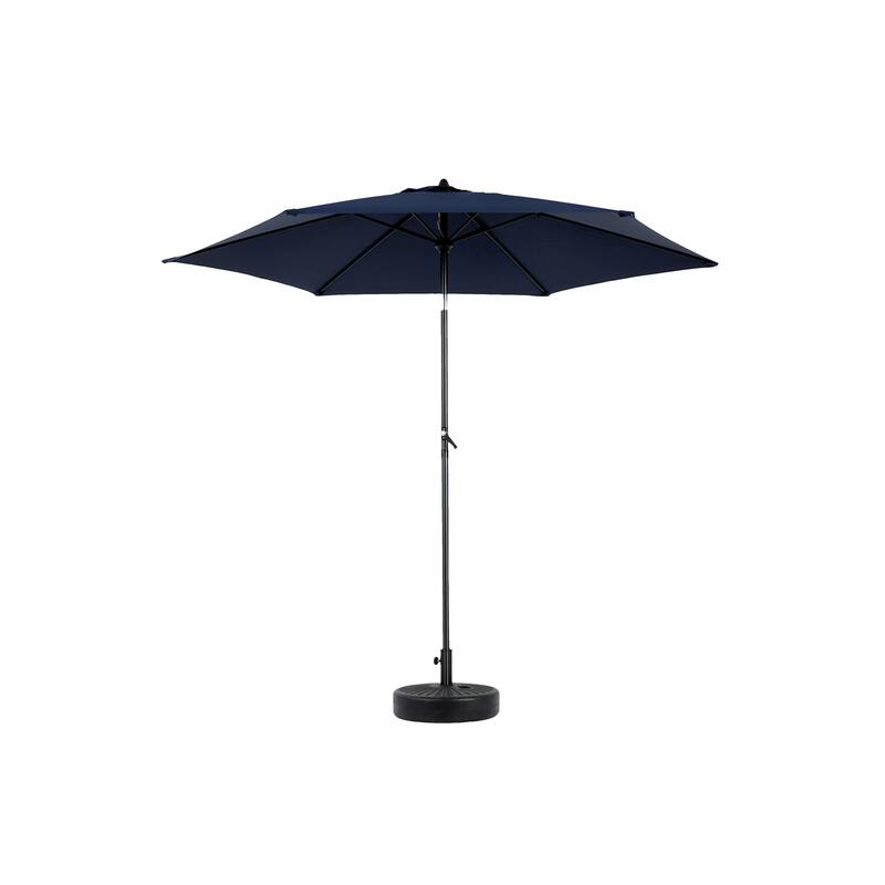 9ft Navy Blue Patio Umbrella w/ Tilt & Crank – 6 Ribs, No Base