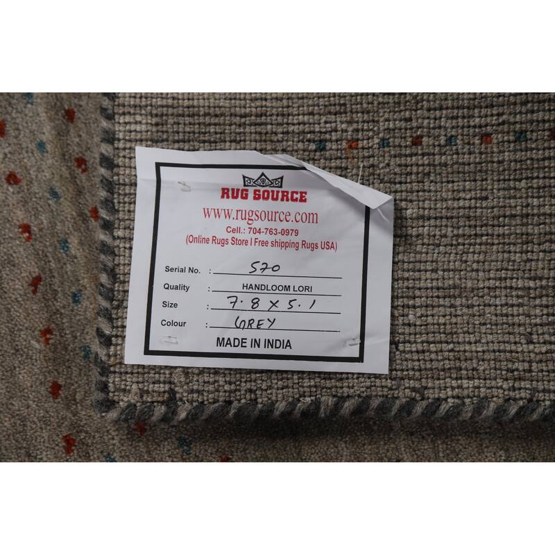 Tribal Gabbeh Indian Rug Handmade Contemporary Wool Carpet - 5'1" x 7'8"